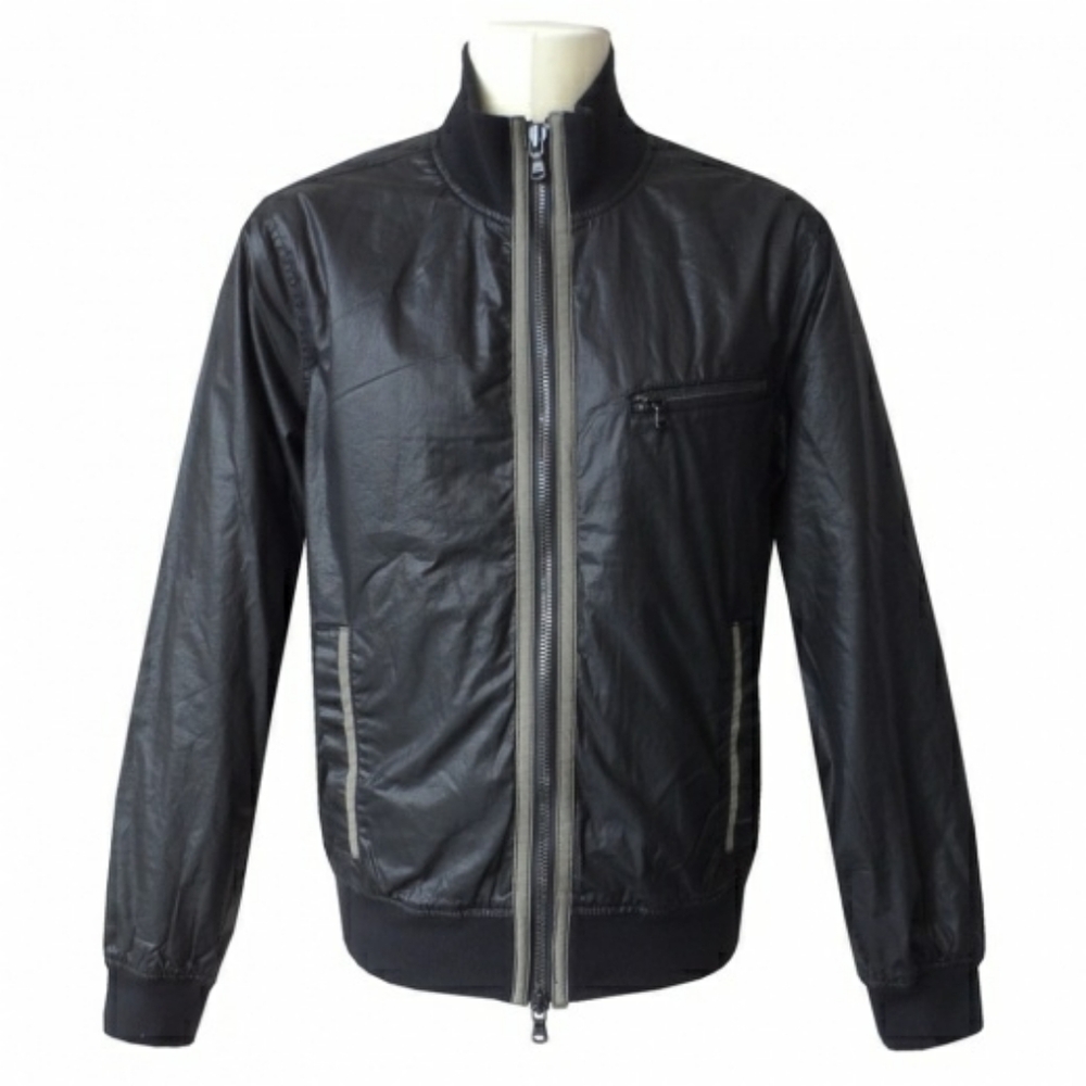 John Varvatos Black Windbreaker Jacket